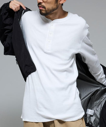 羅紋亨利領長袖套裝T恤