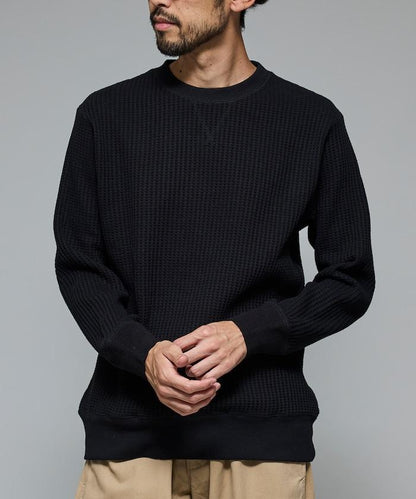 大格子紋圓領保暖內衣