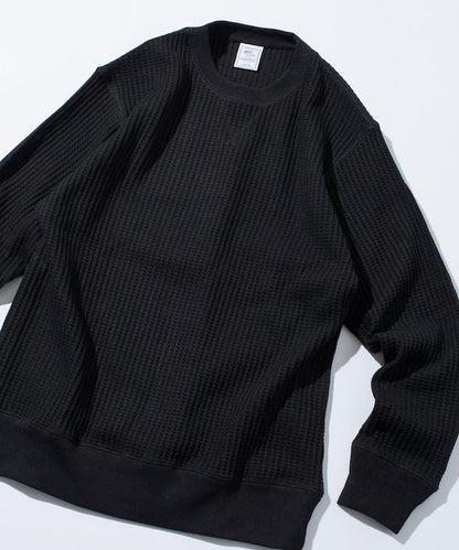 大格子紋圓領保暖內衣