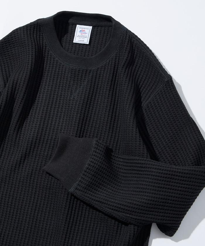 大格子紋圓領保暖內衣