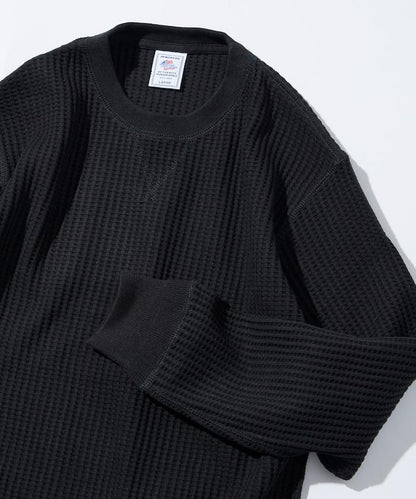 大格子紋圓領保暖內衣