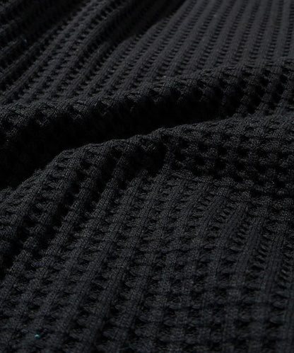 大格子紋圓領保暖內衣