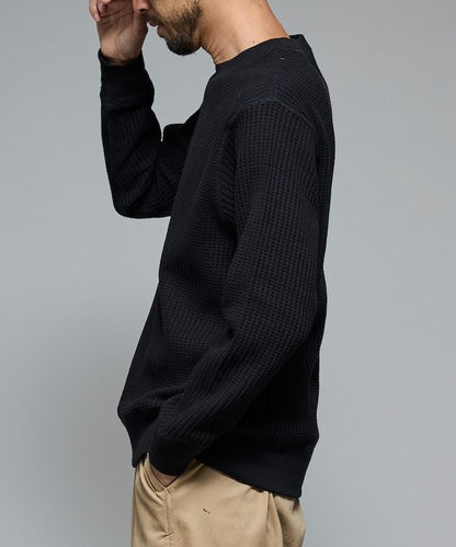 大格子紋圓領保暖內衣