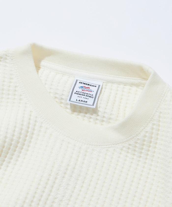 大格子紋圓領保暖內衣