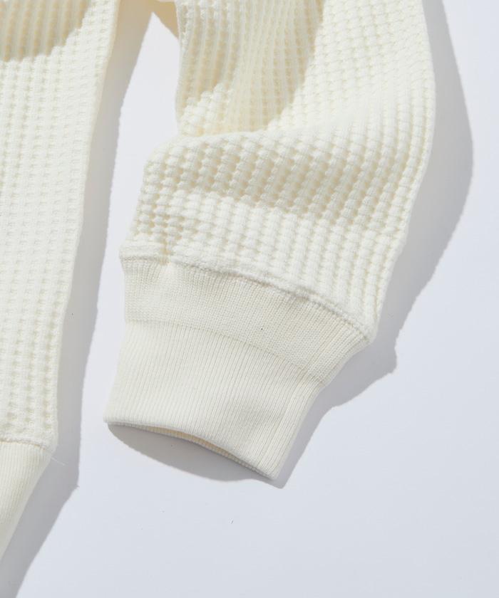 大格子紋圓領保暖內衣