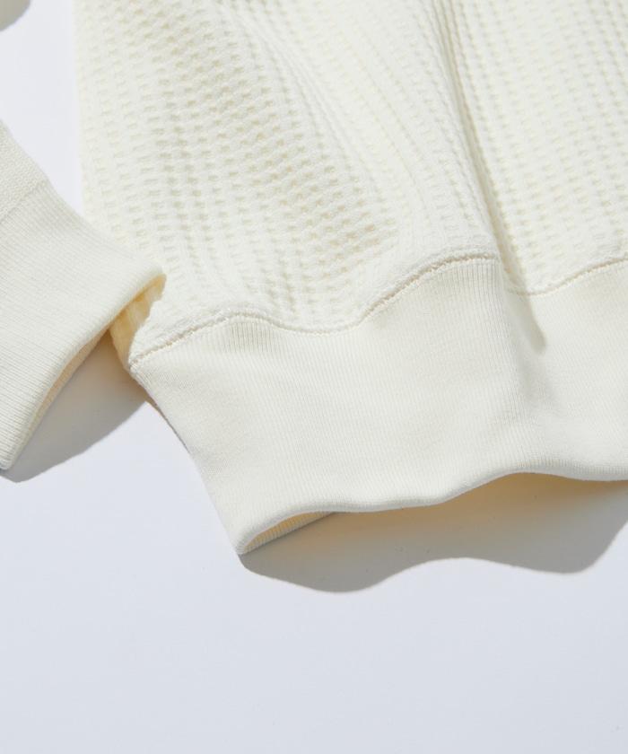 大格子紋圓領保暖內衣