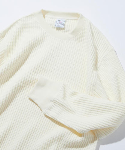 大格子紋圓領保暖內衣