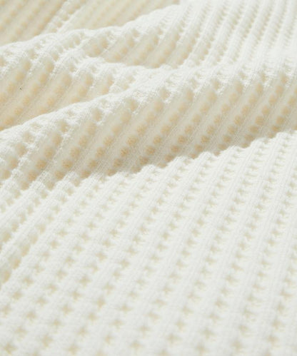 大格子紋圓領保暖內衣