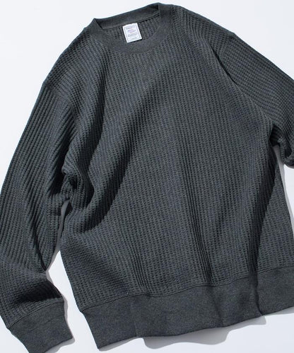 大格子紋圓領保暖內衣