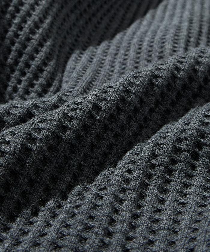 大格子紋圓領保暖內衣