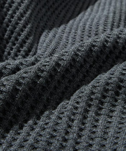 大格子紋圓領保暖內衣