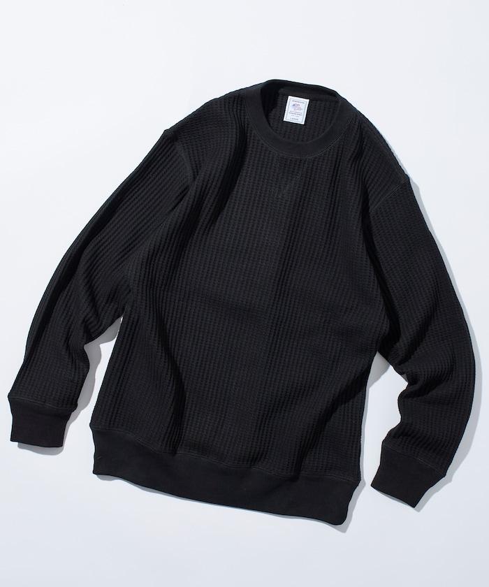 大格子紋圓領保暖內衣