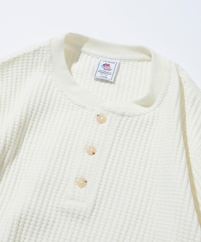 大格子華夫格亨利領保暖內衣