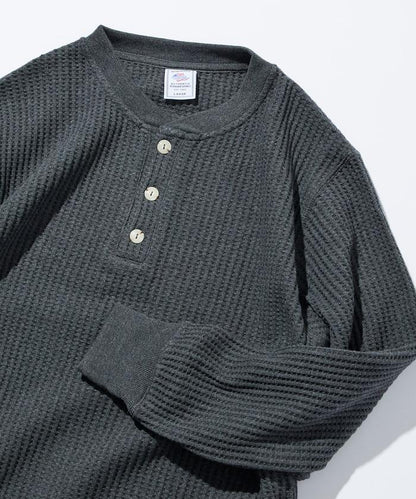 大格子華夫格亨利領保暖內衣