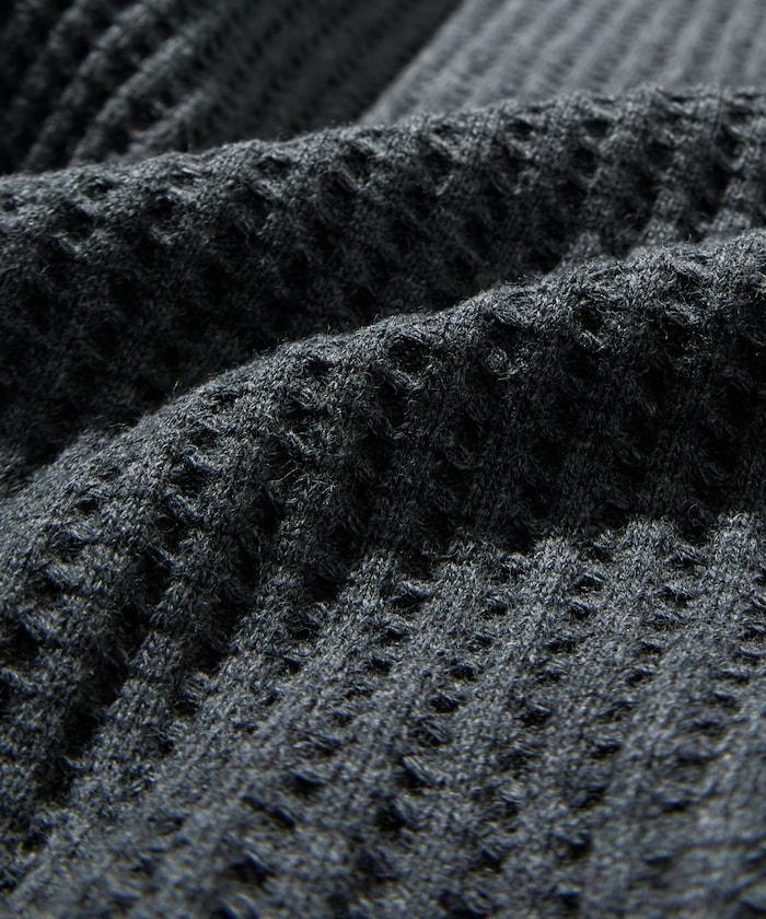 大格子華夫格亨利領保暖內衣