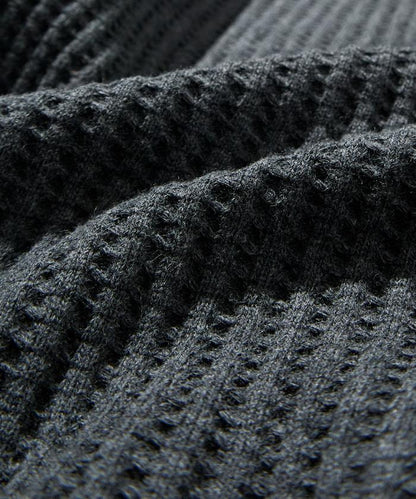 大格子華夫格亨利領保暖內衣