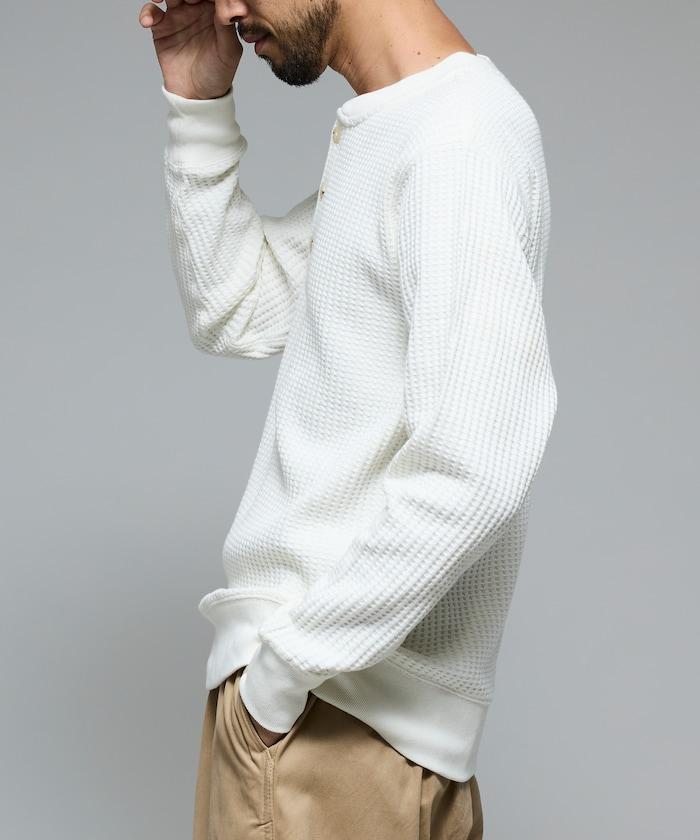 大格子華夫格亨利領保暖內衣