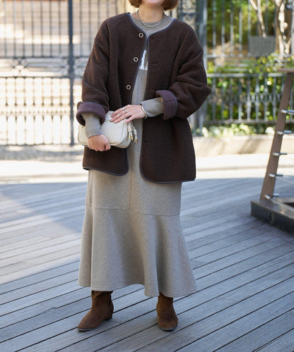 《幅広く楽しめる◎》可雙面穿羊羔絨大衣