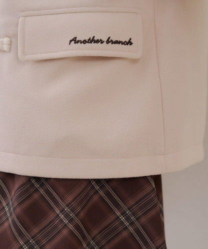 【RMAF】帶毛絨裝飾牛角扣大衣