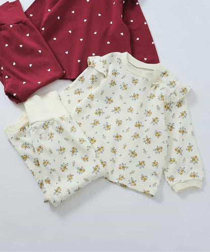 愛心花卉圖案衛衣家居服