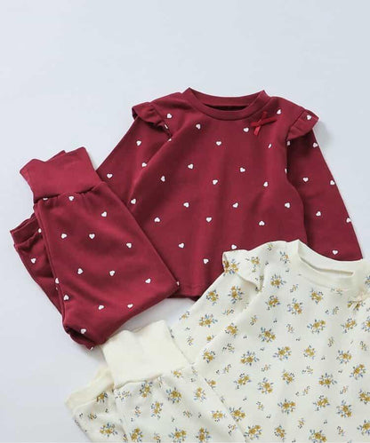 愛心花卉圖案衛衣家居服