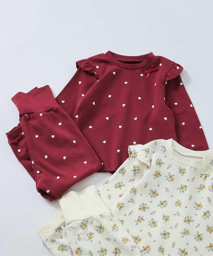 愛心花卉圖案衛衣家居服