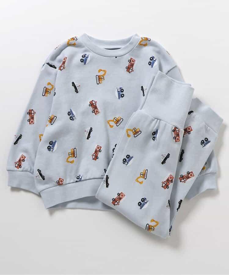 貴賓犬與汽車圖案衛衣睡衣
