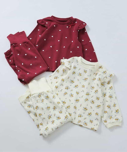 愛心花卉圖案衛衣家居服