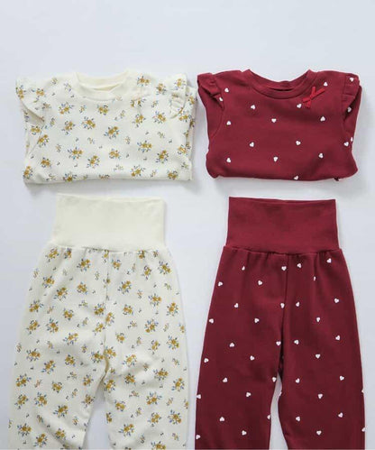 愛心花卉圖案衛衣家居服