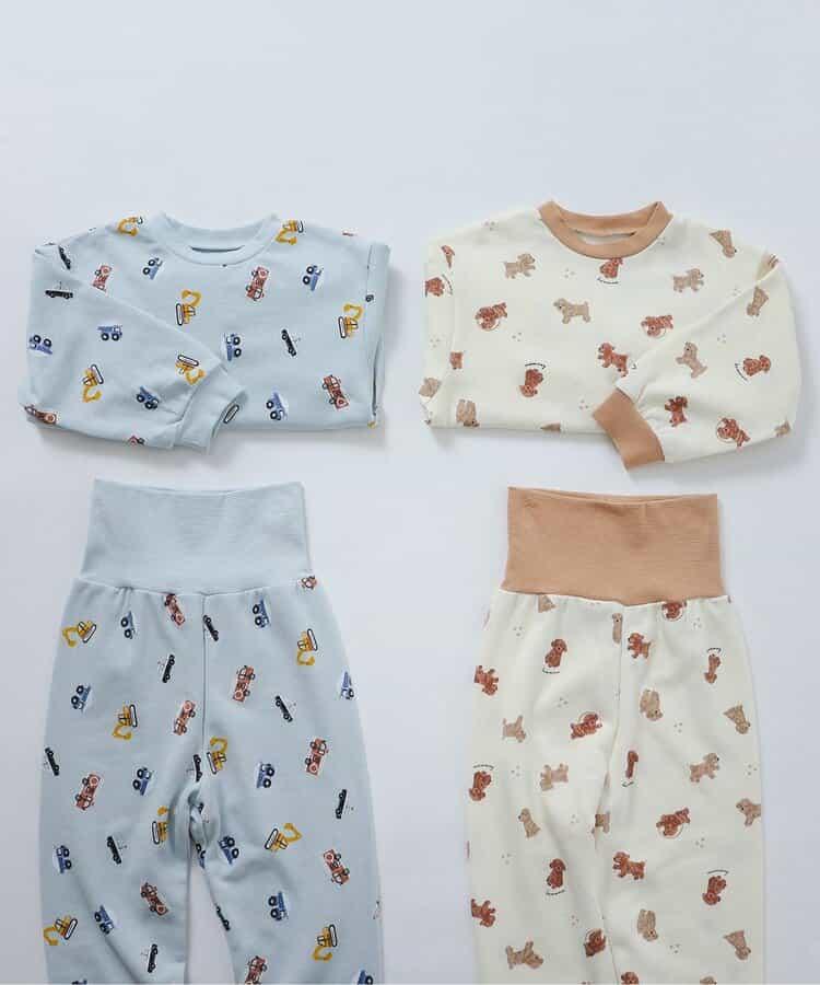 貴賓犬與汽車圖案衛衣睡衣