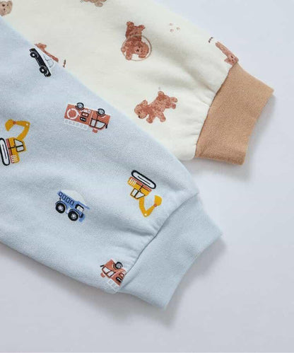 貴賓犬與汽車圖案衛衣睡衣