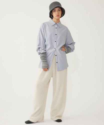 【THE PAUSE】仿毛針織抽繩長褲