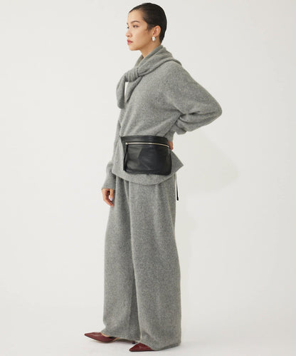 【THE PAUSE】仿毛針織抽繩長褲