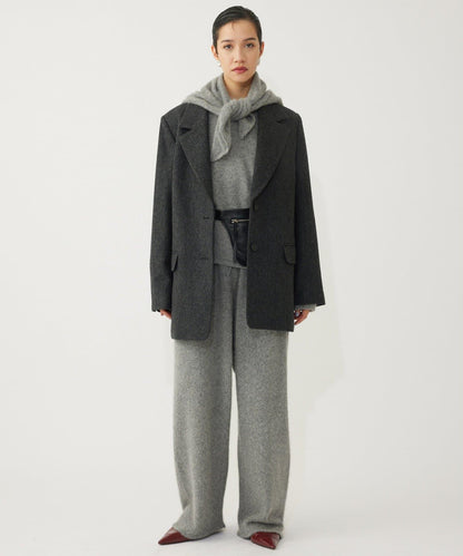 【THE PAUSE】仿毛針織抽繩長褲