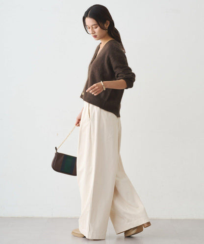 休閒腰帶褶皺長褲