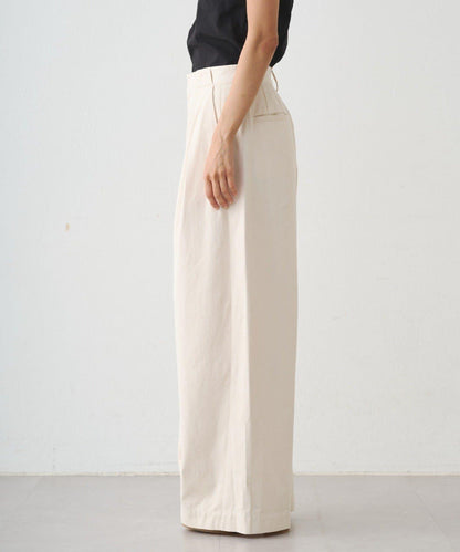 休閒腰帶褶皺長褲