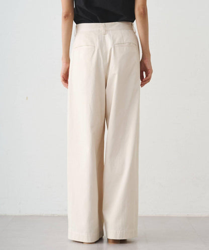 休閒腰帶褶皺長褲