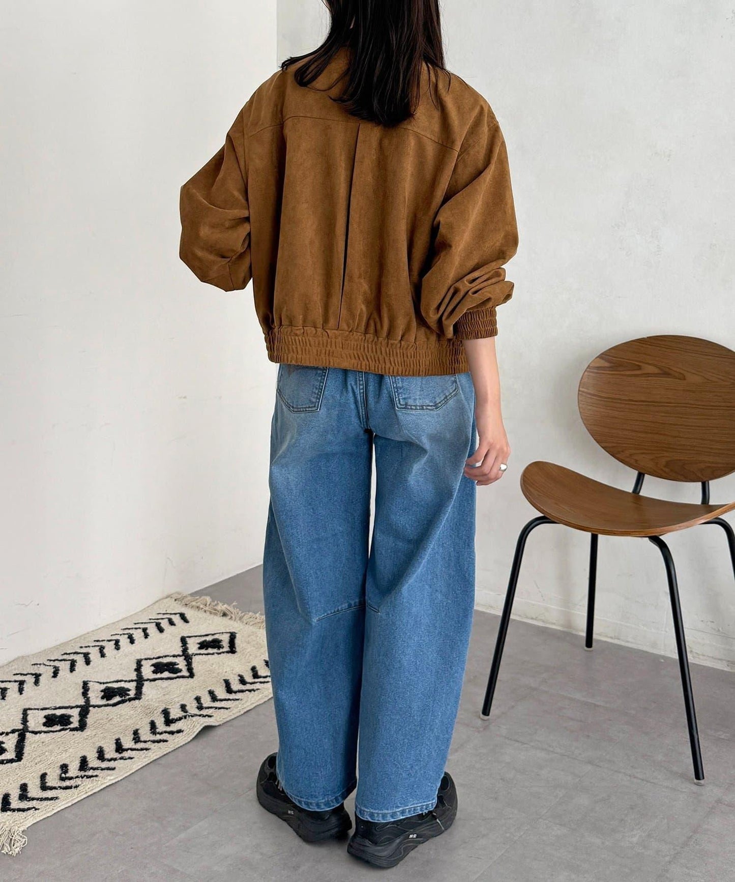 內加絨桶型牛仔褲