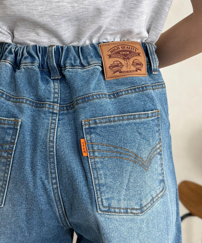 內加絨桶型牛仔褲