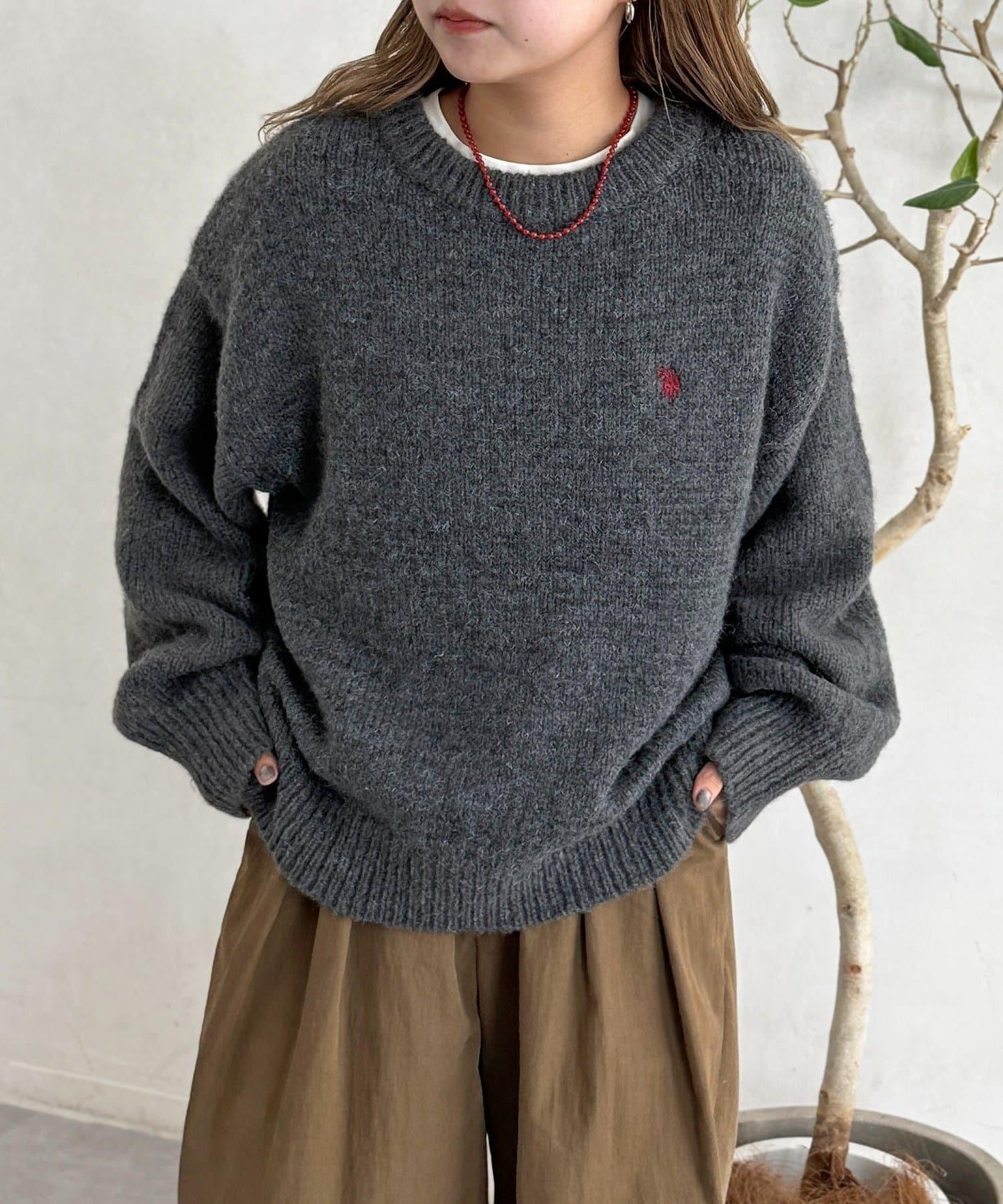 【U.S. POLO ASSN. 】拼接針織衫