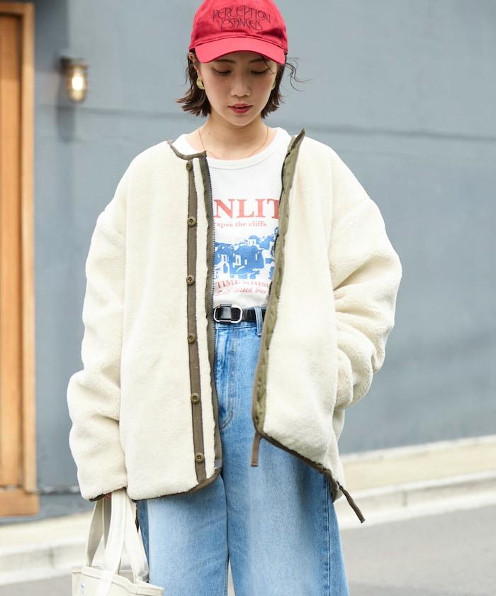 特別款可雙面穿羊羔絨拼接菱格無領羽絨服【限量】