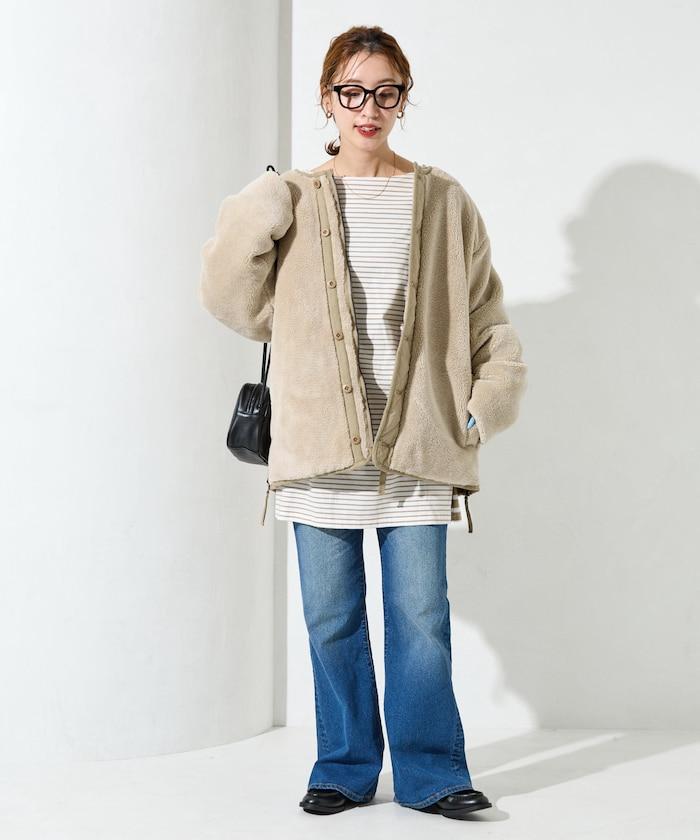 特別款可雙面穿羊羔絨拼接菱格無領羽絨服【限量】