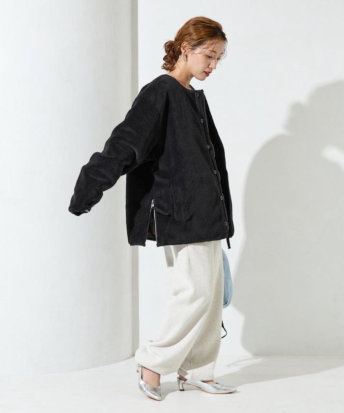 特別款可雙面穿羊羔絨拼接菱格無領羽絨服【限量】