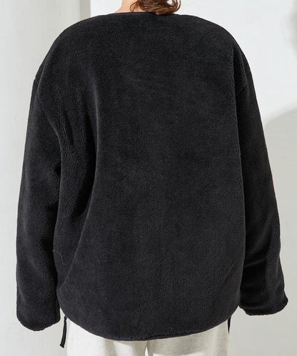 特別款可雙面穿羊羔絨拼接菱格無領羽絨服【限量】