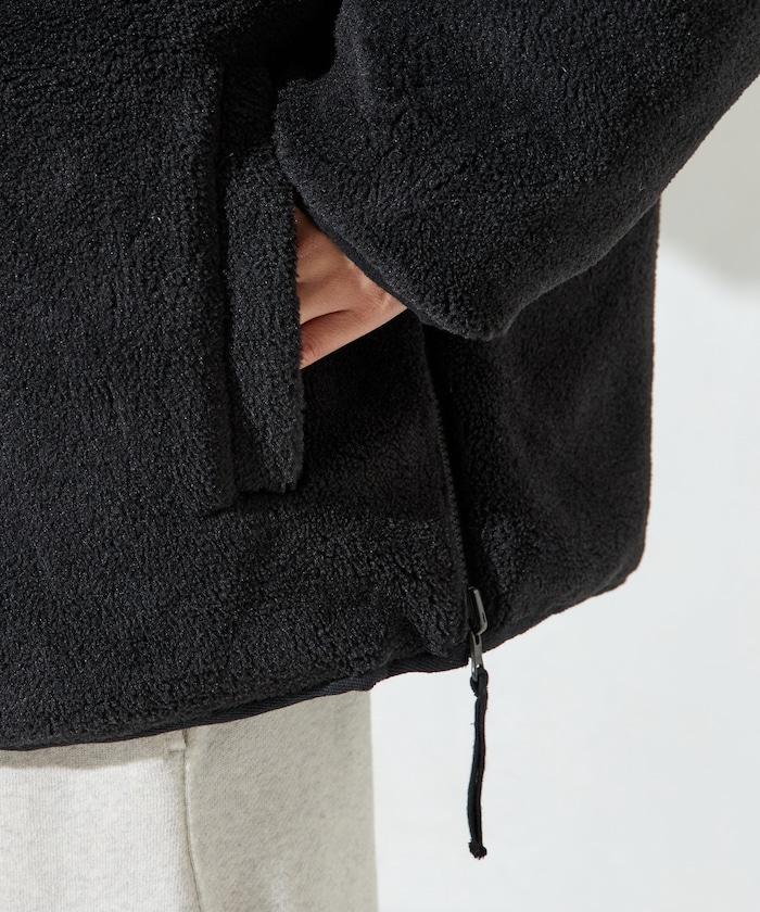 特別款可雙面穿羊羔絨拼接菱格無領羽絨服【限量】