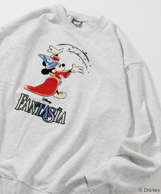 DISNEY/《迪士尼》/《幻想曲》/魔法/米老鼠/植絨印花圓領衛衣寬鬆版
