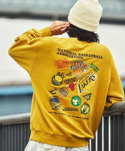 NBA特別款隨機球隊背部印花圓領衛衣