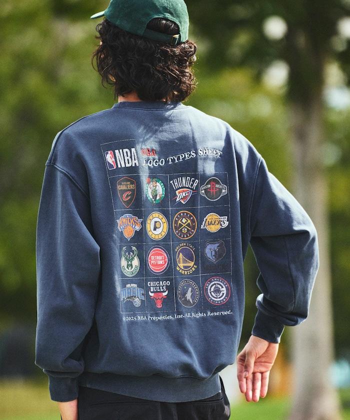 NBA球隊標誌貼布後背印花圓領衛衣