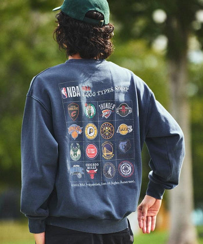 NBA球隊標誌貼布後背印花圓領衛衣