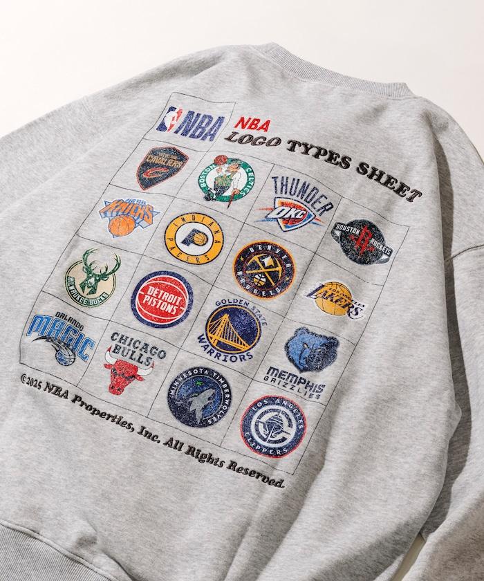 NBA球隊標誌貼布後背印花圓領衛衣